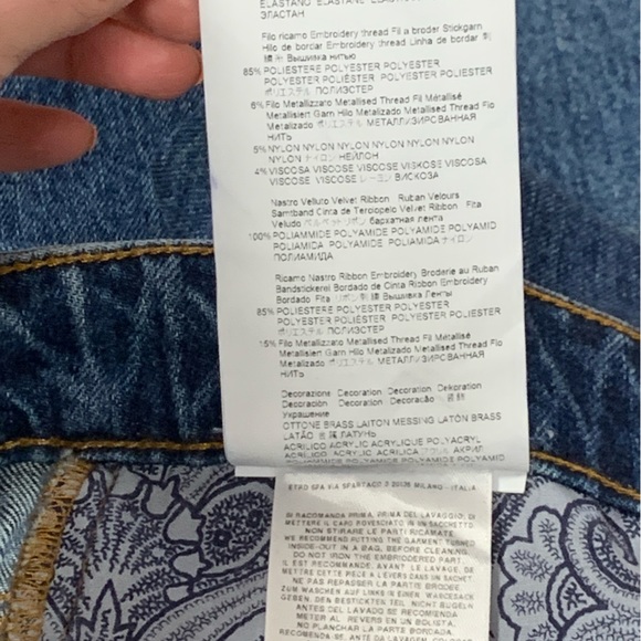 Amazing Vintage Etro Embroidered Boho Paisley Bootcut Flare Jeans - Picture 9 of 14